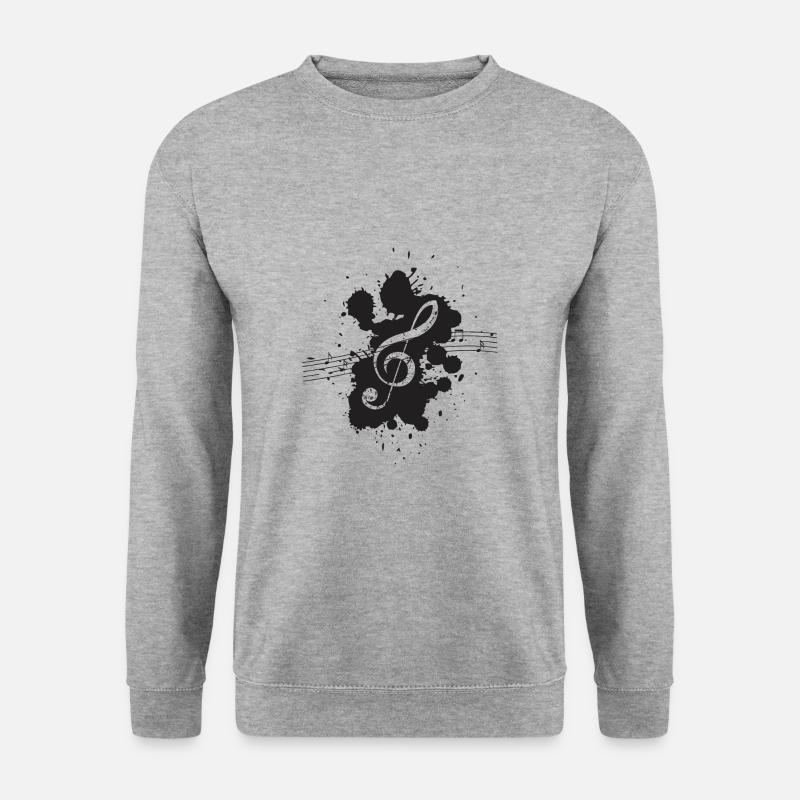 Violinschlüssel - Unisex Pullover - Weißgrau meliert