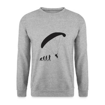 Paragliding Evolution - Unisex Pullover - Weißgrau meliert - Vorne - Alina (178cm) & Michal (187cm)