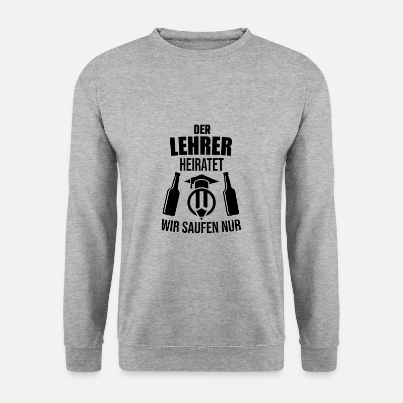 Lehrer Junggesellenabschied Bräutigam - Unisex Pullover - Weißgrau meliert