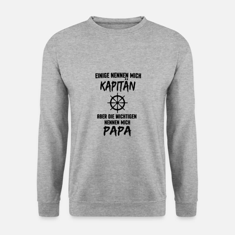 Kapitän Papa Geschenk - Unisex Pullover - Weißgrau meliert