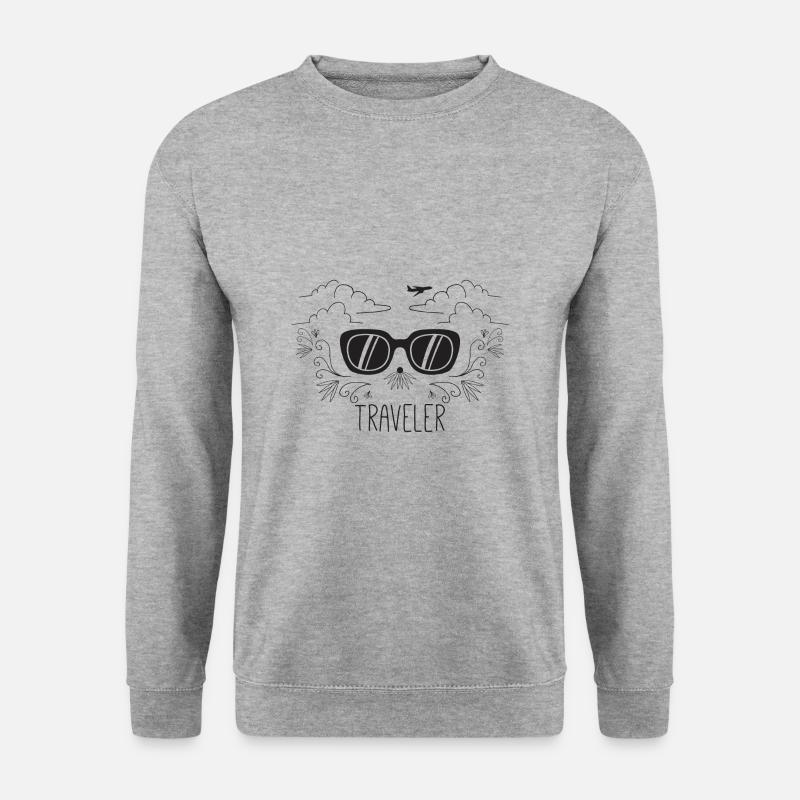 Reise - Unisex Pullover - Weißgrau meliert