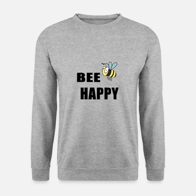 Bee Biene Bienen Tiere lustige Sprüche - Unisex Pullover - Weißgrau meliert