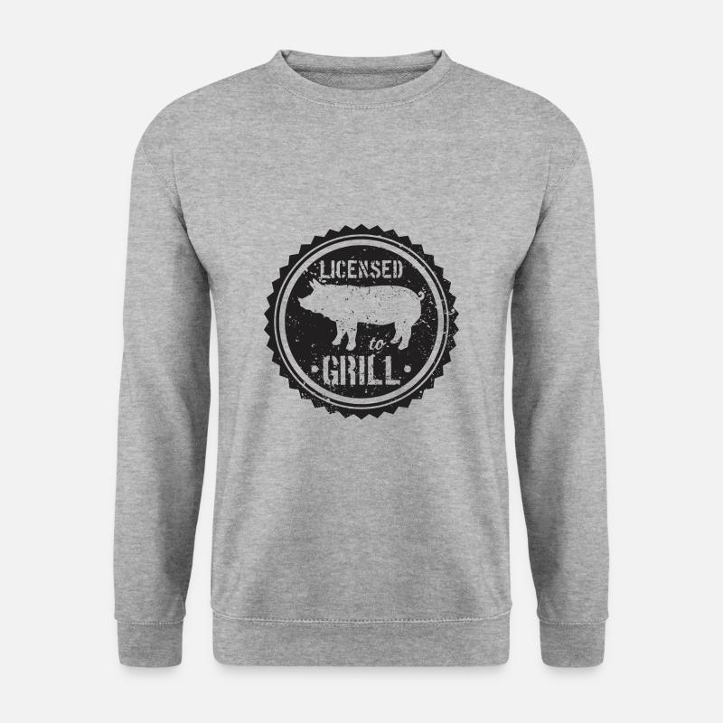 Grillen - Unisex Pullover - Weißgrau meliert