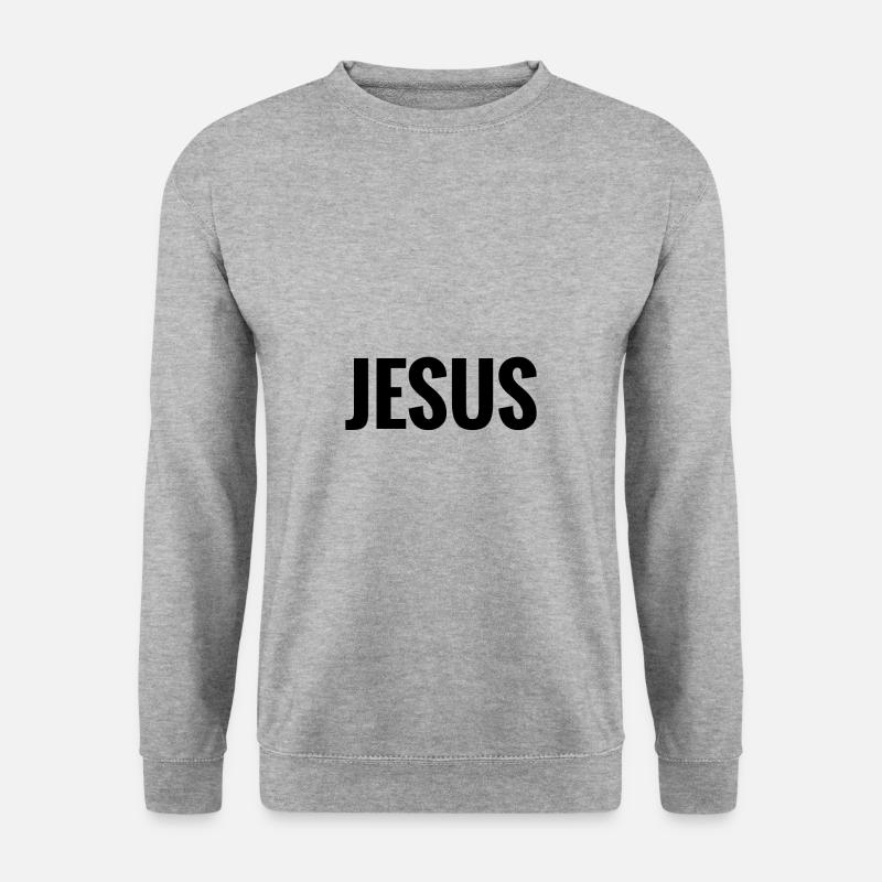 jesus Heart - Unisex Pullover - Weißgrau meliert
