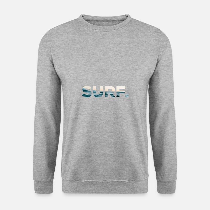 Surf Surfing Surfen Surfer Surferin - Unisex Pullover - Weißgrau meliert