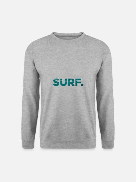 Surf Surfing Surfen Surfer Surferin - Unisex Pullover - Weißgrau meliert