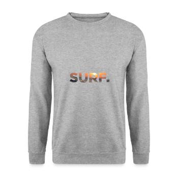 Surf Surfing Surfen Surfer Surferin - Unisex Pullover - Weißgrau meliert - Vorne - Alina (178cm) & Michal (187cm)