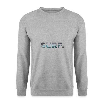 Surf Surfing Surfen Surfer Surferin - Unisex Pullover - Weißgrau meliert - Vorne - Alina (178cm) & Michal (187cm)