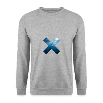 Surf Ocean - Unisex Pullover - Weißgrau meliert - Vorne - Alina (178cm) & Michal (187cm)