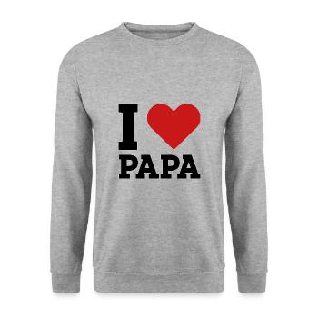 J'aime papa j'aime papa cadeau de fête des pères - Sweat-shirt Unisexe - gris chiné - Devant - Alina (178cm) & Michal (187cm)