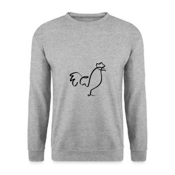 One line tap black - Unisex Sweatshirt - salt & pepper - Front - Alina (178cm) & Michal (187cm)