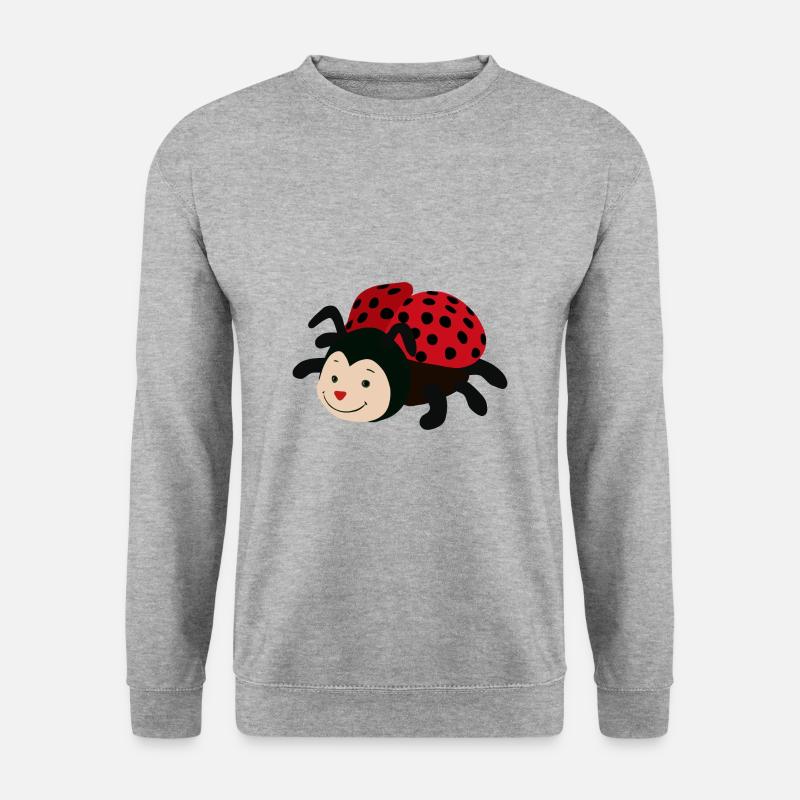 Süßer kleiner Marienkäfer - Unisex Pullover - Weißgrau meliert