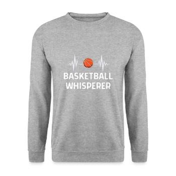 Basketball Spieler Basketballer Sprüche Geschenk - Unisex Pullover - Weißgrau meliert - Vorne - Alina (178cm) & Michal (187cm)