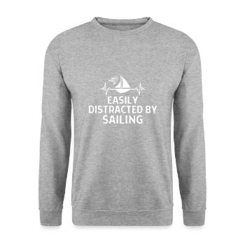 Seefahrer Segeln Seemann Capitän Geschenk Sprüche - Unisex Pullover - Weißgrau meliert - Vorne - Alina (178cm) & Michal (187cm)