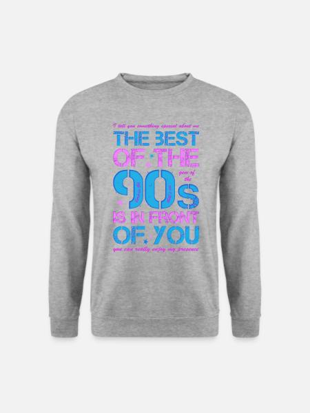 90er 90s Neunziger Jahre best of 90s - Unisex Pullover - Weißgrau meliert