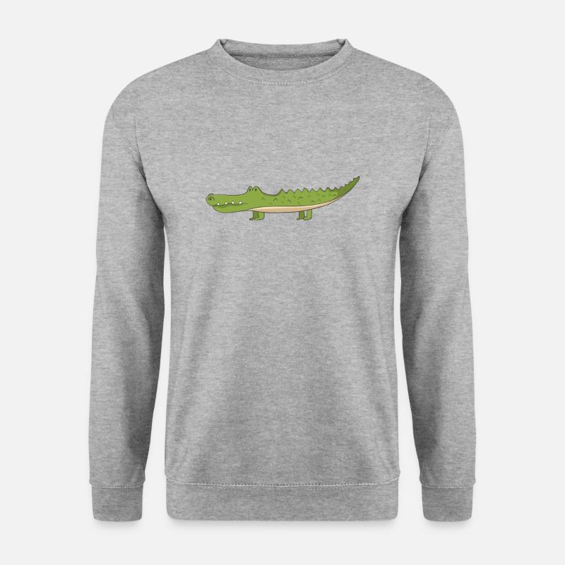 Krokodil - Unisex Pullover - Weißgrau meliert