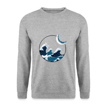 Bateau en papier dans la tempête - Sweat-shirt Unisexe - gris chiné - Devant - Alina (178cm) & Michal (187cm)