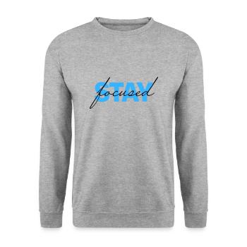 restez concentré - Sweat-shirt Unisexe - gris chiné - Devant - Alina (178cm) & Michal (187cm)