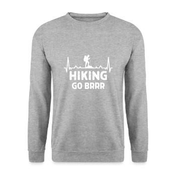 Klettern Kletterer Hiking Sprüche Geschenk - Unisex Pullover - Weißgrau meliert - Vorne - Alina (178cm) & Michal (187cm)