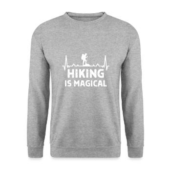 Klettern Kletterer Hiking Sprüche Geschenk - Unisex Pullover - Weißgrau meliert - Vorne - Alina (178cm) & Michal (187cm)