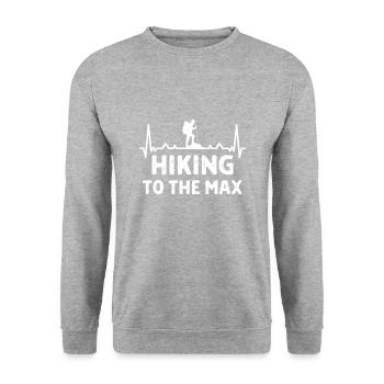 Klettern Kletterer Hiking Sprüche Geschenk - Unisex Pullover - Weißgrau meliert - Vorne - Alina (178cm) & Michal (187cm)