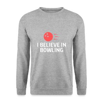 Bowling Dictons Bowling Bowler Skittles Cadeau - Sweat-shirt Unisexe - gris chiné - Devant - Alina (178cm) & Michal (187cm)