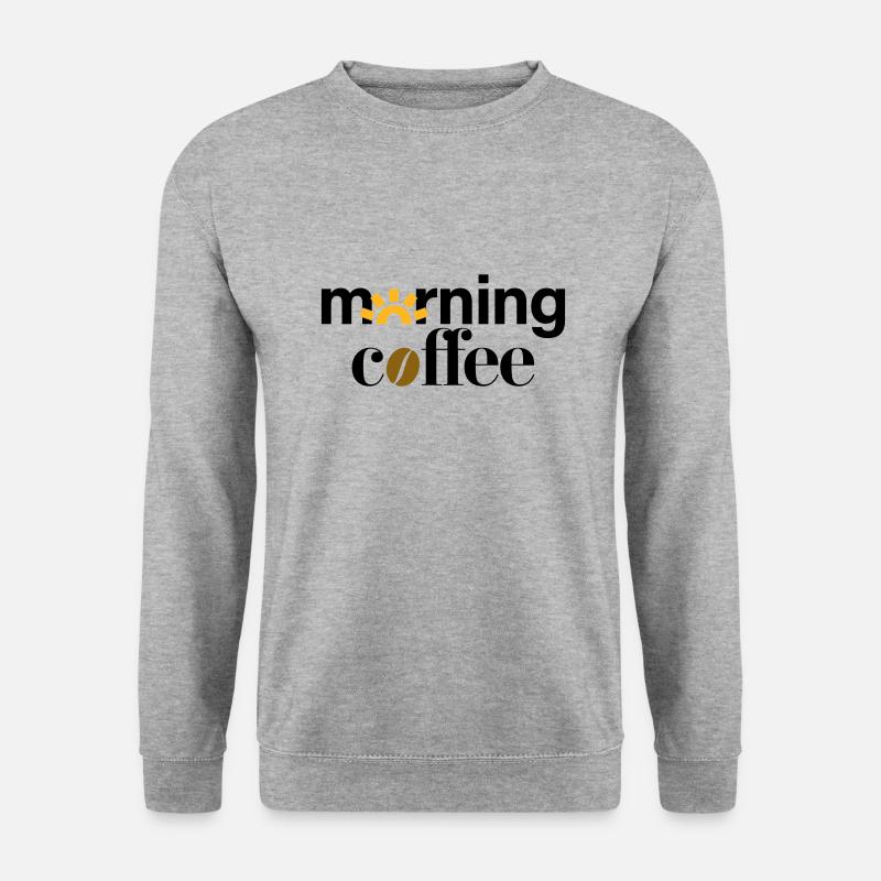 morning coffee - Unisex Pullover - Weißgrau meliert