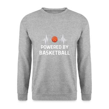 Basketball Spieler Basketballer Sprüche Geschenk - Unisex Pullover - Weißgrau meliert - Vorne - Alina (178cm) & Michal (187cm)