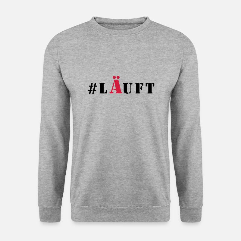 # Läuft Party - Unisex Pullover - Weißgrau meliert