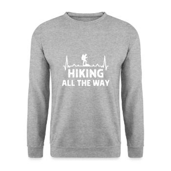 Klettern Kletterer Hiking Sprüche Geschenk - Unisex Pullover - Weißgrau meliert - Vorne - Alina (178cm) & Michal (187cm)