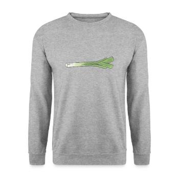 Lauch einfach nur ein Lauch - Unisex Pullover - Weißgrau meliert - Vorne - Alina (178cm) & Michal (187cm)
