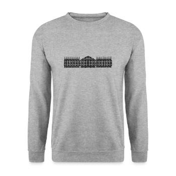 zaun fence holz metall picked garten garden35 - Unisex Pullover - Weißgrau meliert - Vorne - Alina (178cm) & Michal (187cm)