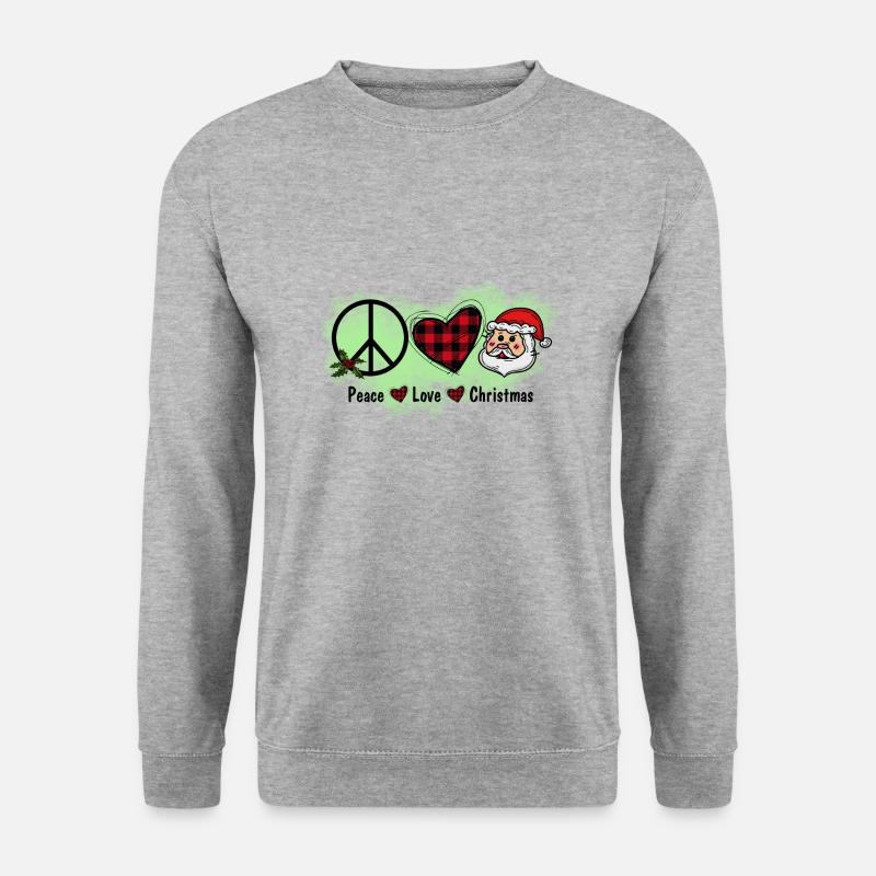 Weihnachten Santa Claus Merry Christmas - Unisex Pullover - Weißgrau meliert