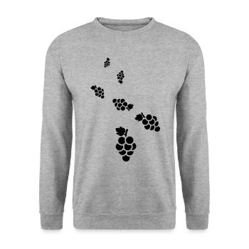 grapes - Unisex Sweatshirt - salt & pepper - Front - Alina (178cm) & Michal (187cm)