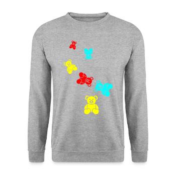 Ours en peluche - Sweat-shirt Unisexe - gris chiné - Devant - Alina (178cm) & Michal (187cm)
