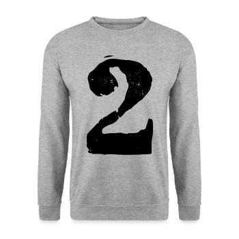 Maillot numéro 2 - Sweat-shirt Unisexe - gris chiné - Devant - Alina (178cm) & Michal (187cm)