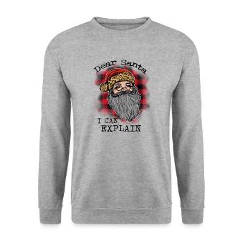 Weihnachten Santa Claus Merry Christmas - Unisex Sweatshirt - salt & pepper - Front - Alina (178cm) & Michal (187cm)