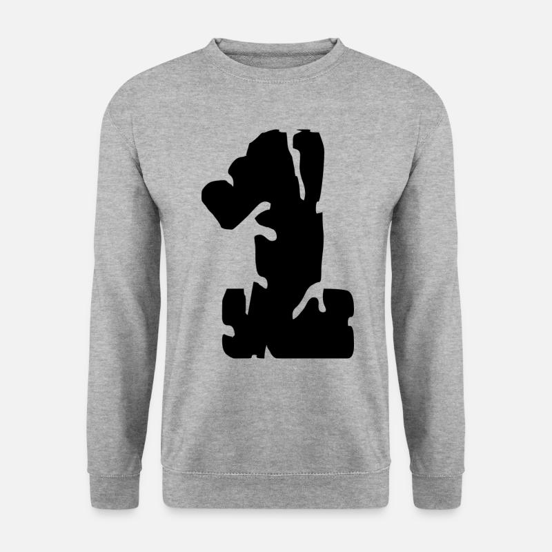 1 Zahl Trikot - Unisex Pullover - Weißgrau meliert