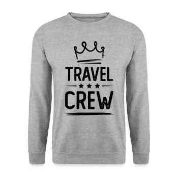 Travel Crew - Unisex Pullover - Weißgrau meliert - Vorne - Alina (178cm) & Michal (187cm)