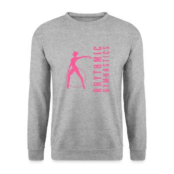 Rhythmic Gymnastics Gymnastik Gymnastin mit Reifen - Unisex Pullover - Weißgrau meliert - Vorne - Alina (178cm) & Michal (187cm)