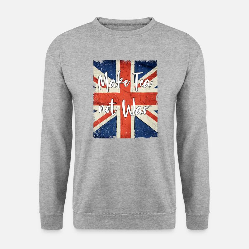 Make Tea not War - Unisex Pullover - Weißgrau meliert