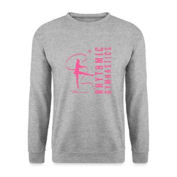 Rhythmic Gymnastics Gymnastik Gymnastin mit Band - Unisex Pullover - Weißgrau meliert - Vorne - Alina (178cm) & Michal (187cm)