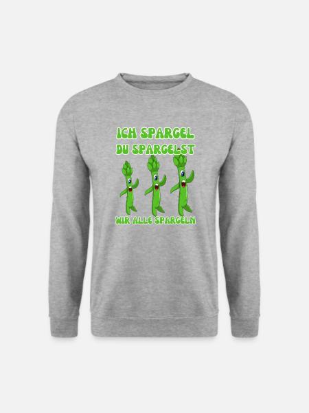Lustiger Spruch zu Spargeln Spargelbauer - Unisex Pullover - Weißgrau meliert