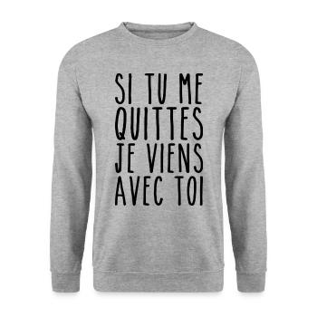 I'm Coming With You - Valentine's Day Humor - Unisex Sweatshirt - salt & pepper - Front - Alina (178cm) & Michal (187cm)