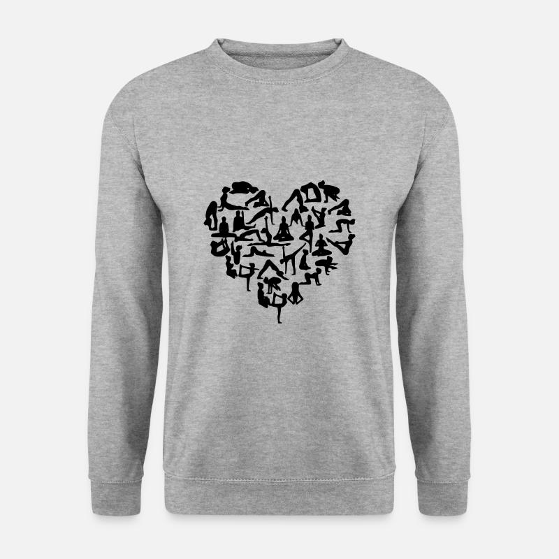 yoga heart - Unisex Pullover - Weißgrau meliert