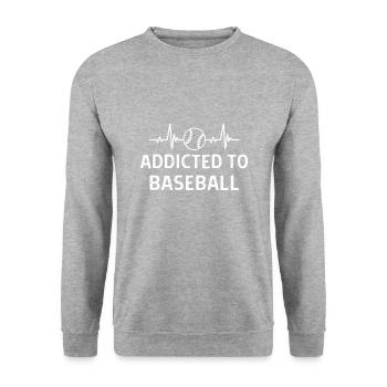 Baseball Spieler Baseball Sprüche Geschenk - Unisex Pullover - Weißgrau meliert - Vorne - Alina (178cm) & Michal (187cm)