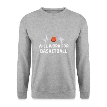 Basketball Spieler Basketballer Sprüche Geschenk - Unisex Pullover - Weißgrau meliert - Vorne - Alina (178cm) & Michal (187cm)