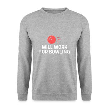 Bowling Sayings Bowling Bowler Skittles Gift - Unisex Sweatshirt - salt & pepper - Front - Alina (178cm) & Michal (187cm)