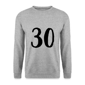 30th Birthday Years Number Number Gift - Unisex Sweatshirt - salt & pepper - Front - Alina (178cm) & Michal (187cm)