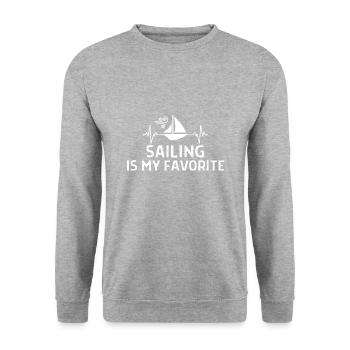 Seefahrer Segeln Seemann Capitän Geschenk Sprüche - Unisex Pullover - Weißgrau meliert - Vorne - Alina (178cm) & Michal (187cm)